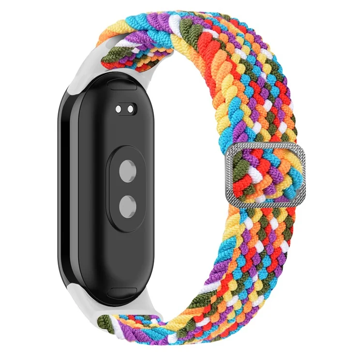 For Xiaomi Smart Band 9 NFC / 9 / 8 NFC / 8 Stretchy Nylon Watch Band Adjustable Braided Sport Strap - Rainbow