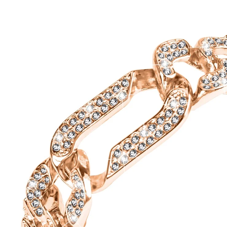 Watch Band for Samsung Galaxy Fit-e SM-R375 , Bling Rhinestone Decor Watch Band Alloy Bracelet Strap - Rose Gold