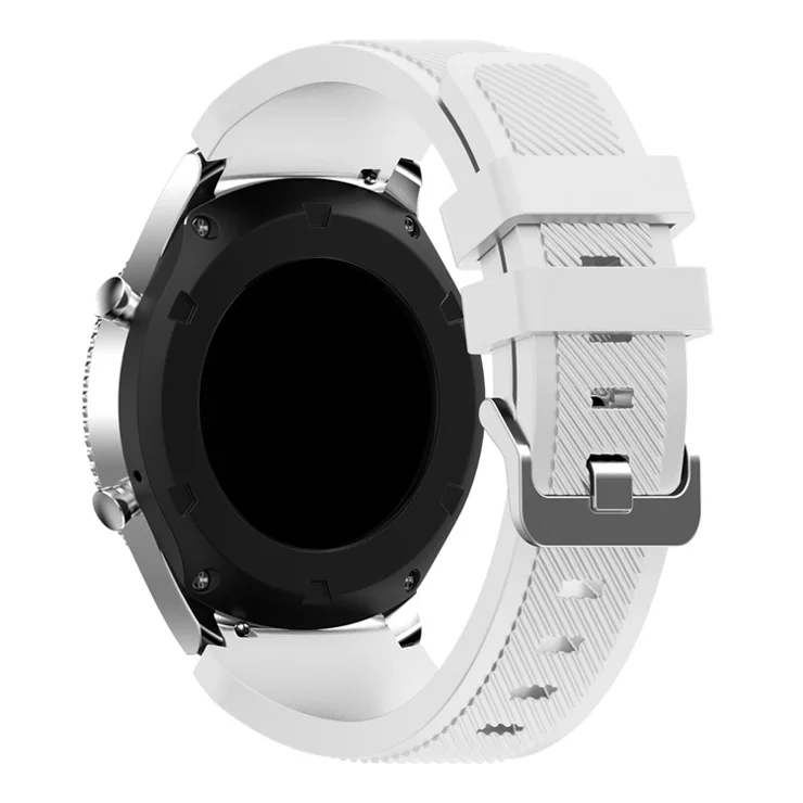 22mm Soft Silicone Sports Watch Strap Wrist Band Replacment for Samsung Gear S3 Frontier / S3 Classic - White