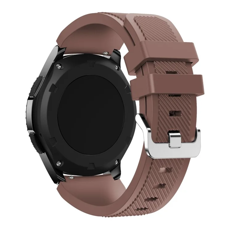 22mm Soft Silicone Sports Watch Strap Wrist Band Replacment for Samsung Gear S3 Frontier / S3 Classic - Coffee