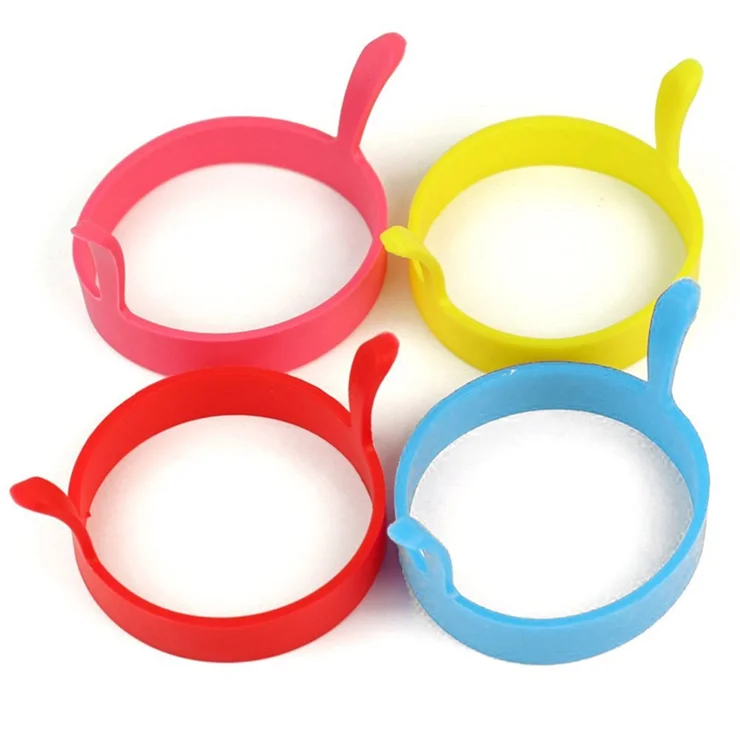 Wholesale 4Pcs Egg Ring Pancake Ring Round Silicone Egg Shaper with
