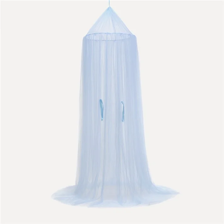 Round Hoop Bed Canopy Dome Mosquito Net with Sparkling Stars - Baby Blue