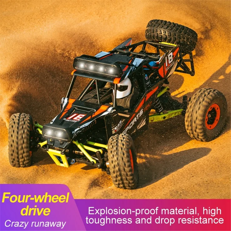 Voiture Crawler RC 4WD 1:12 Avec Grue Fonctionnelle – Crochet Levable, 2 Vitesses, LED, 2.4 GHz, 50m De Portée