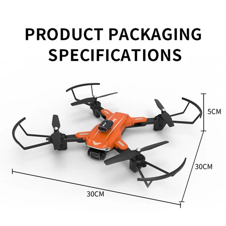 H109 4K HD Dual Camera Folding Drone 360-Degree Stunt Flipping RC Aircraft Obstacle Avoidance Electric Airplane for Aerial Photography - Orange
