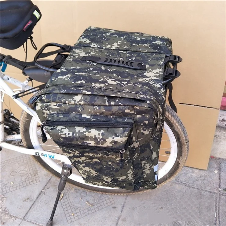 Bicycle Bag Mountain Bike Bicycle Rack Riding Equipment Camouflage Double Pack - Green