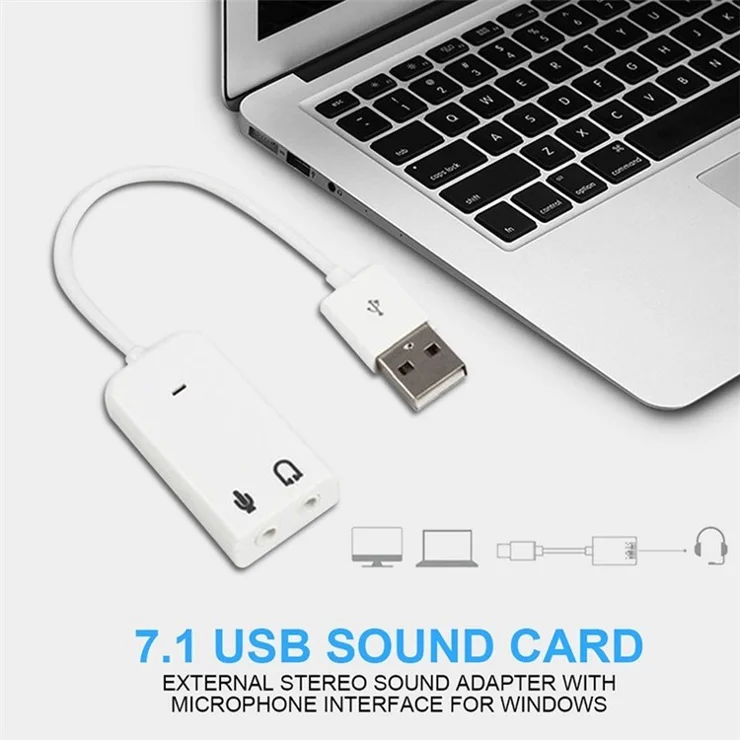 7.1 USB Sound Card External Stereo Sound Adapter with Microphone