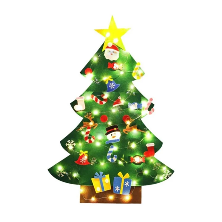 Árbol de Navidad de Fieltro Brillante para Manualidades con Luz