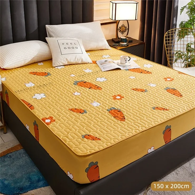 Waterproof Mattress Protector Quilted Fitted Sheet Moisture Dust Proof For Home Use - Happy Radish / 150x200cm