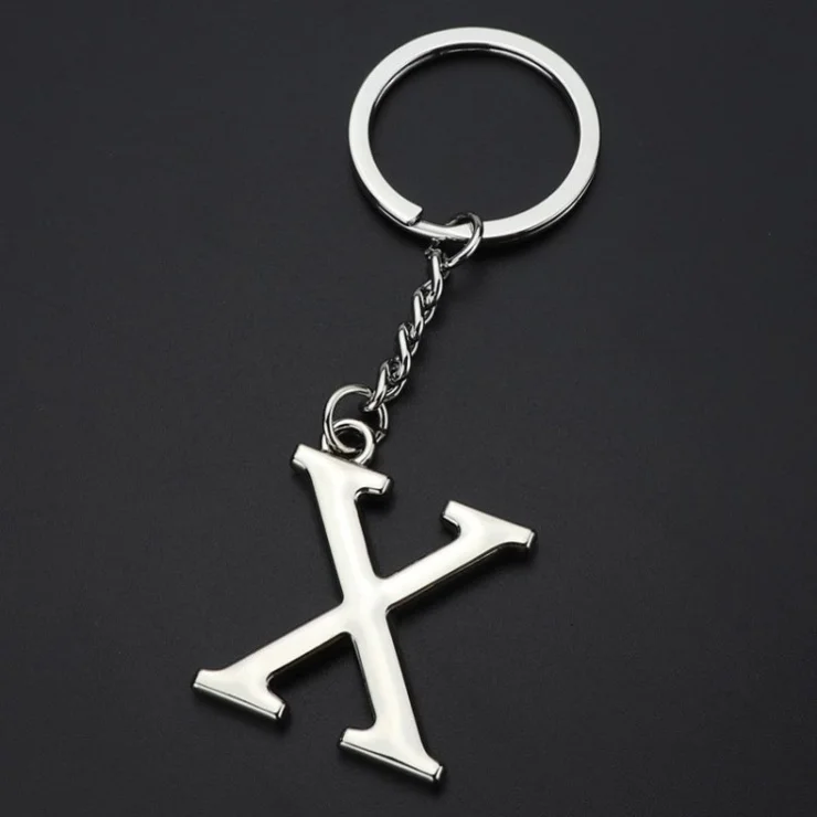 Stylish Letter Alphabet Key Ring Creative Zinc Alloy Keychain for Purse/Car Keys/Bags - Letter X