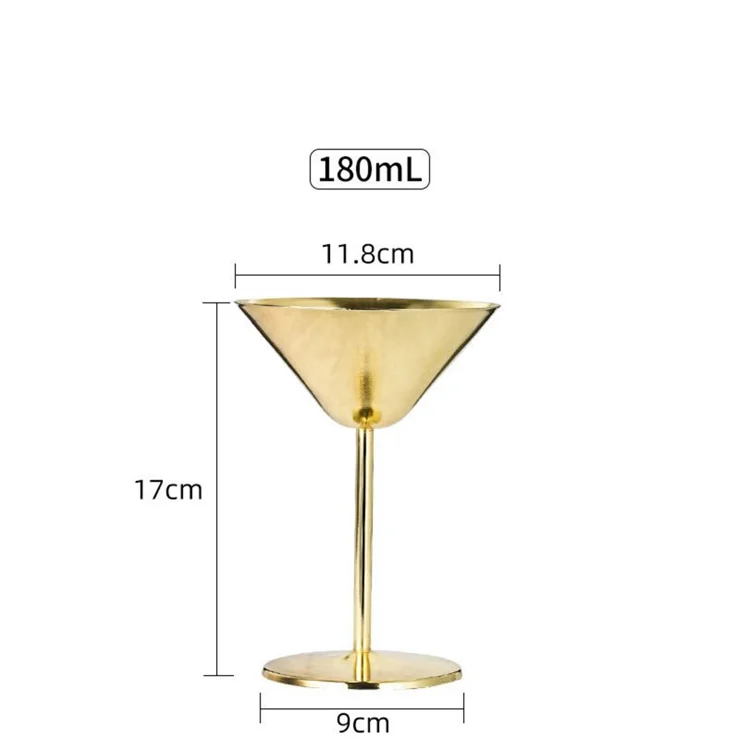 Wholesale 180ml Shatterproof Stainless Steel Martini Goblets Margarita Goblets Unbreakable