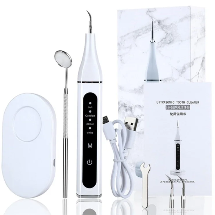 Electric Dental Calculus Plaque Remover Teeth Cleaning Tool Teeth Tartar Scraper Dental Stains Scaler - White
