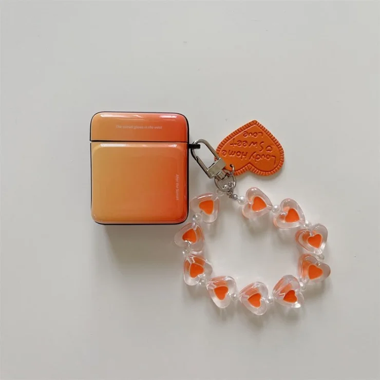 For Apple AirPods Pro/1/2/3/with Charging Case (2016)/with Wireless Charging Case (2019)/with Charging Case (2019) Charging Box Cover Square Bluetooth-compatible Earphone Case - Orange/For AirPods 1/2