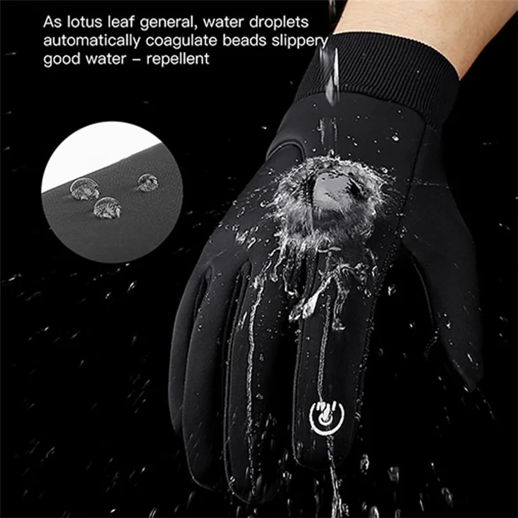 KYNCILOR A0006 Winter Waterproof Thermal Gloves with Touchscreen Fingers Anti-Slip Grip for Runing Cycling - Black / M