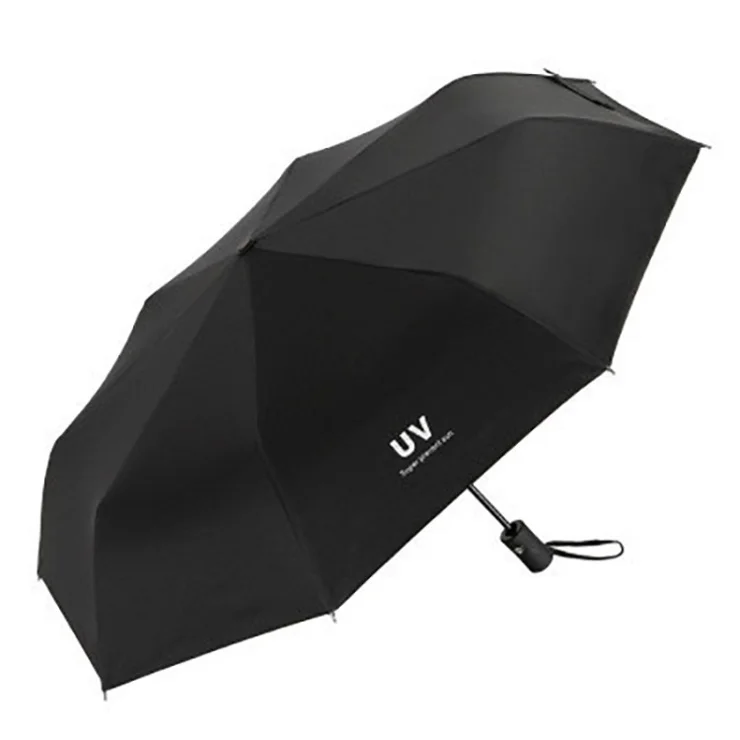 Anti-UV Umbrella Portable Folding Umbrella Travel Sun Rain Umbrella Gifts for Men Women - Auto Open / Black