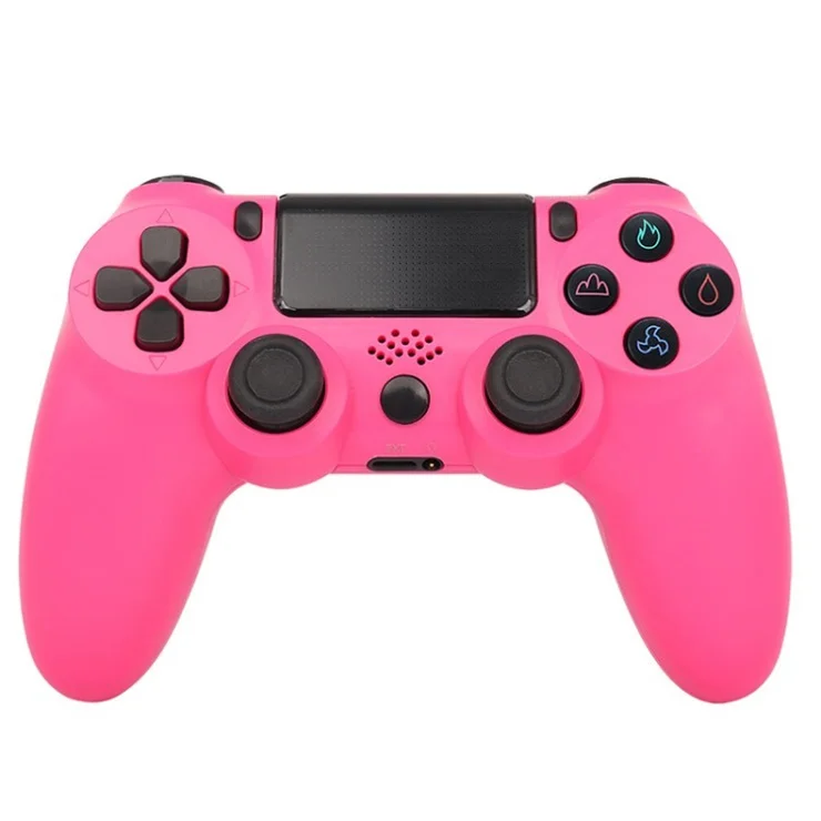 For PS4 Wireless Bluetooth-compatible Gaming Controller Dual Vibration Gamepad with Speaker and Headset Jack - Pink