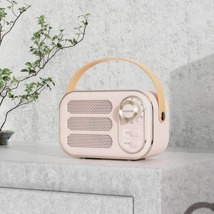 DW13 Wireless Bluetooth-compatible Speaker Vintage Mini Portable Speaker for Party Beach Camping - Pink