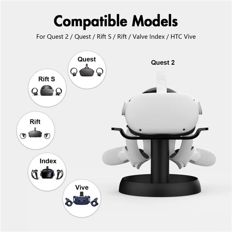 AMVR VR Headset Stand for Pico 4 Oculus Quest 2 / Quest 3 Display Holder Mount Station Gaming Controller Hanger Space Saving