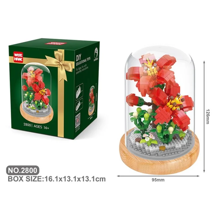 Flower Micro Building Blocks Lily Rose Tulips Bouquet Immortal Daisy  Sunflower Mini Brick Figure Toy Home Decor