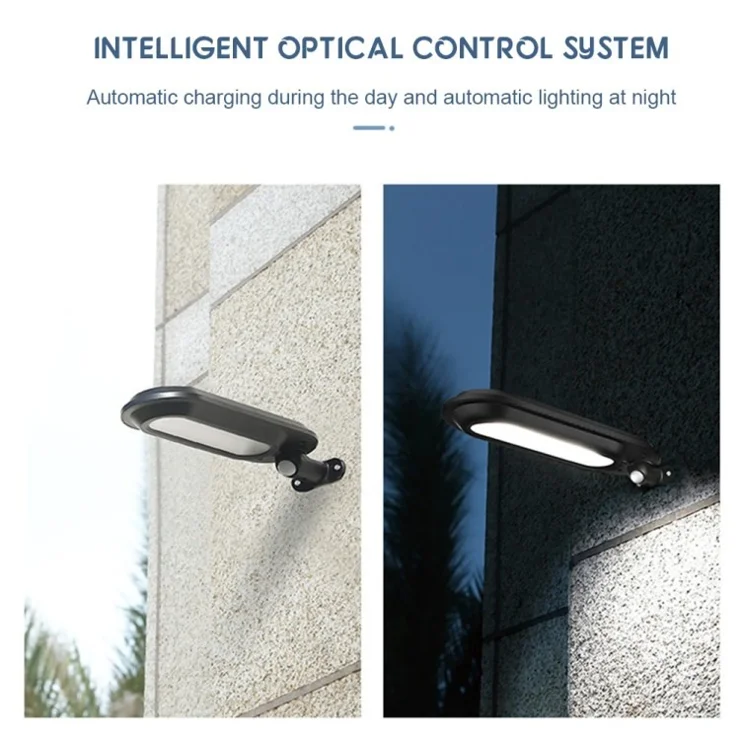 Solar LED Street Light Human Body Sensor LED Waterproof Outdoor Garden Wall Lamp - Black / Warm Light