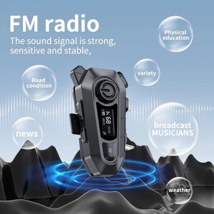 A1 Bluetooth-compatible 5.3 CVC Noise Reduction Motorcycle Helmet Headset FM Radio Music Player - Hard Mic