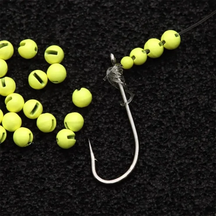 25Pcs 2.5mm Slotted Tungsten Alloy Beads Fly Tying Material Fishing Accessories - Silver