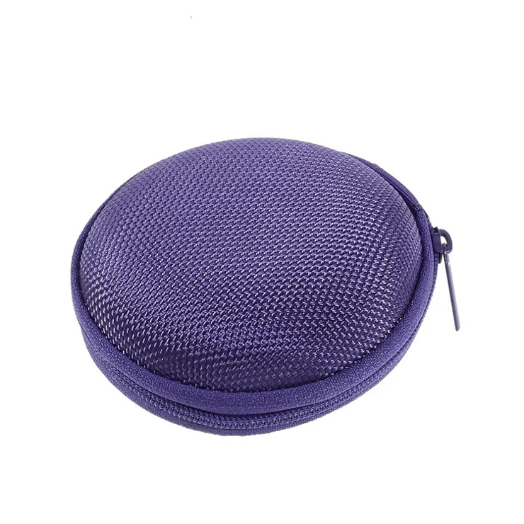 Portable Earphone Headphone Earbud Carrying Storage Pouch Bag - Purple