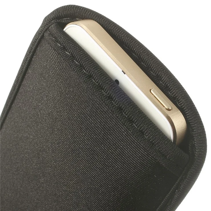 Black Soft Cloth Sleeve Pouch Bag for iPhone 7/8/SE (2020)/SE (2022)/6/6s/5/5s/5c, Size: 14.5 x 7.4cm