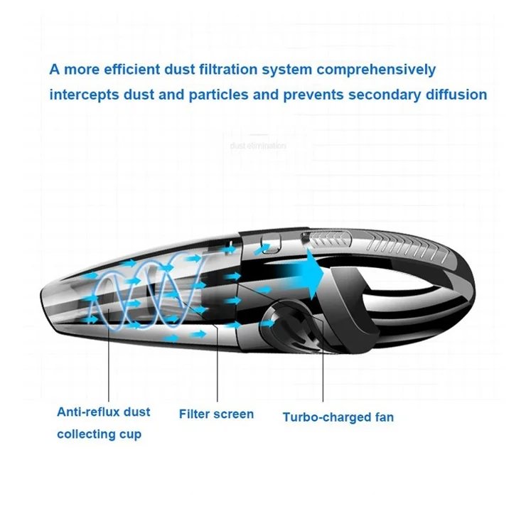 R-6053 Wireless Vehicle Car Vacuum Cleaner Dust Remover Strong Suction Handheld Vacuum
