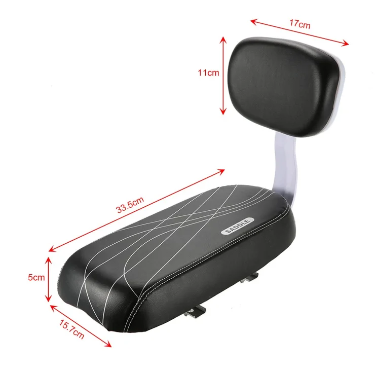 Rear Bike Seat Attachment - Padded Backrest Cushion For Child Passengers On Bicycles