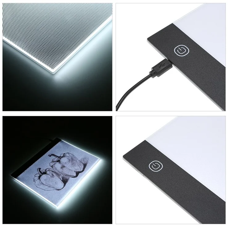 LED Graphic Tablet Writing Painting Light Box Tracing Drawing Board A4 Copy Table 235x330mm [CE Certified] - Smart Brightness Memory Function