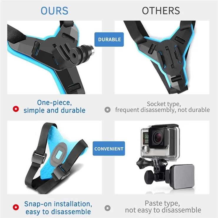 Universal Full Face Motorcycle Helmet Chin Mount Jaw Holder Strap for GoPro Hero 7/6/5/4/3 SJCAM SJ5000/6000/7000 DJI Osmo Action Etc.