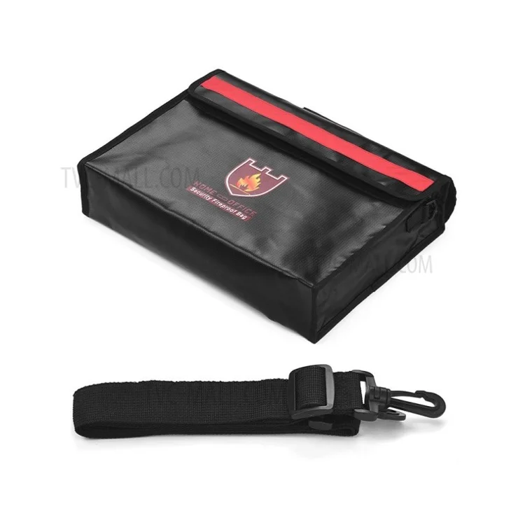 Large Fireproof Document Bag Waterproof Document Holder with Shoulder Strap Handle Safe Storage Bag Pouch