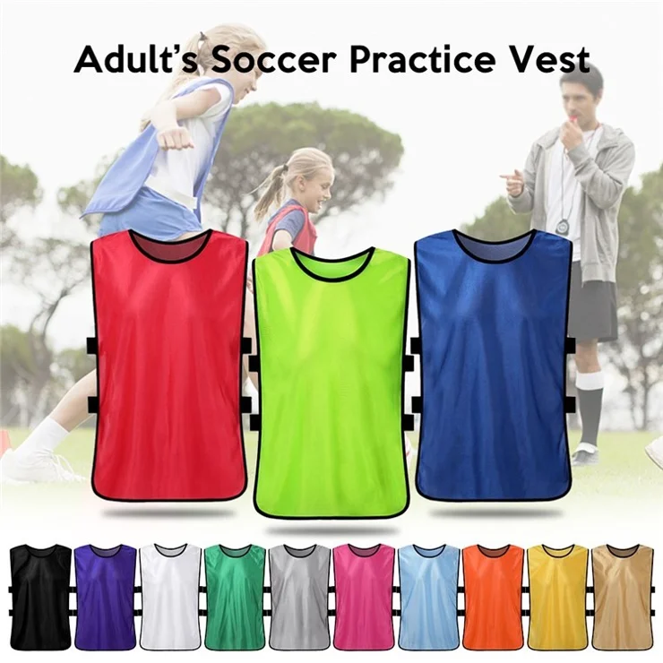 12PCS Adults Soccer Quick Drying Football Vest Practice Sports Vest Breathable Bibs - White