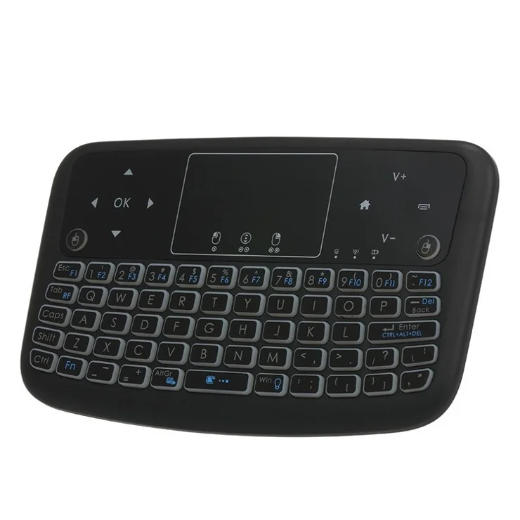 A36 Wireless Keyboard 2.4G 7 Color Backlit Air Mouse Touchpad Keyboard for Android TV Box Smart TV PC PS3 - Black