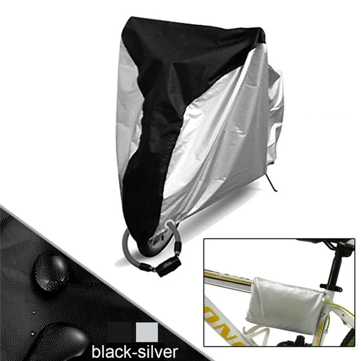 Outdoor Waterproof Bicycle Cover Rain Sun Dustproof Bike Cover with Lock Hole - Black/Silver/XL