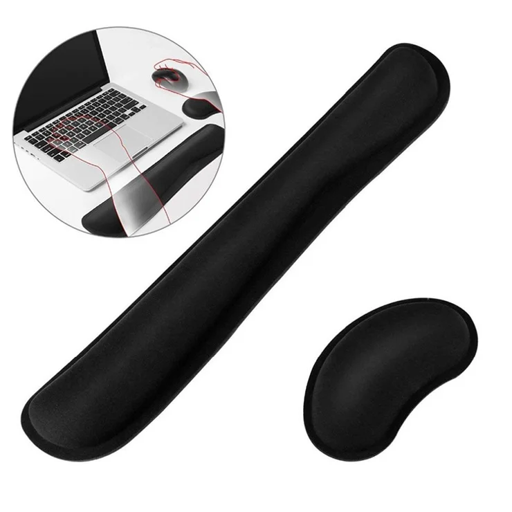 Wrist Rest Mouse Pad Keyboard Wrist Support Set Memory Foam Ergonomic Non-slip Office Gaming Mouse Support