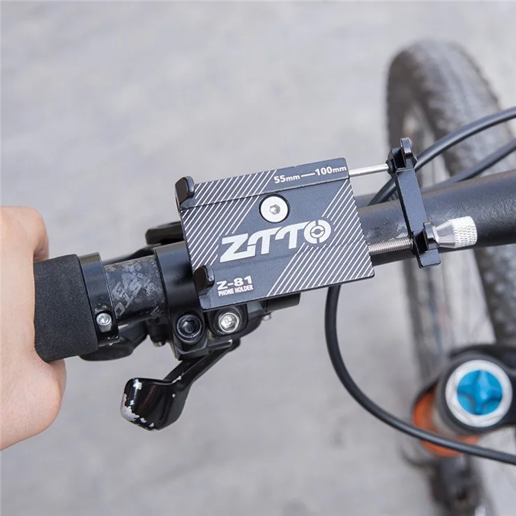 Aluminum Alloy Cycling Bike Phone Holder Motorcycle MTB Road Bike Handlebar - Black