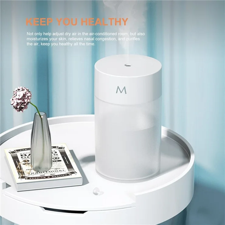 260mL Mist Humidifier Diffuser Portable Colorful Night Light Quiet Cool Humidifier for Home Travel Office Bedroom - Pink
