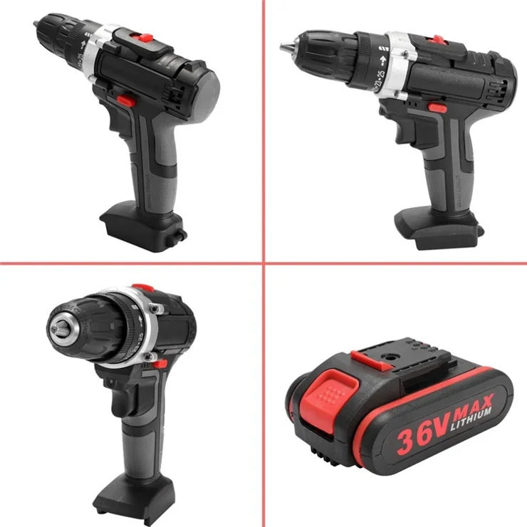 36V Multifunctional Electric Impact Cordless Drill High-power Lithium Battery Wireless Rechargeable Hand Drills Home DIY Electric Power Tools 36V Multifunctional Electric Impact Cordless Drill High-power Lithium Battery Wireless Rechargeable Hand Drills Home DIY Electric Power Tools