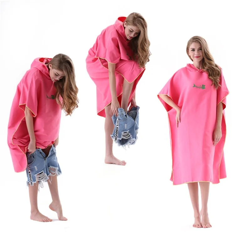 Poncho De Plage/surf - Serviette-changeoire En Microfibre - 109x88 Cm, Avec Capuche, Séchage Rapide