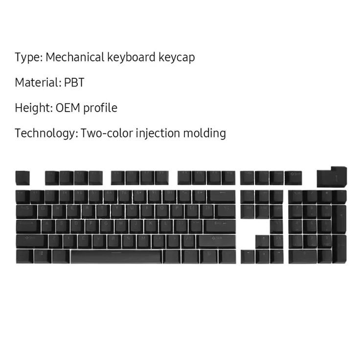 For Mechanical Keyboard 104 Keys Injection Molding PBT Keycap Set - Light Pink