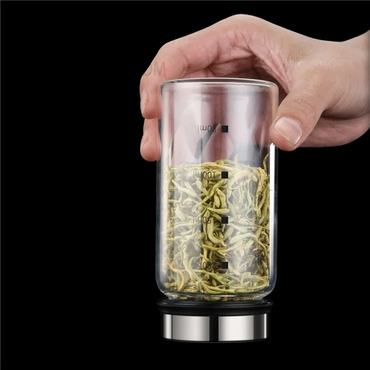 150mL Glass Spice Jar 4 Outlets Spice Storage Bottle Barbecue Salt Shaker Container with Scale (NO FDA Certificate)