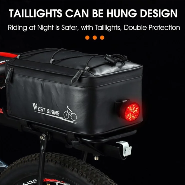 WEST BIKING Bike Rack Bag Waterproof 4L Rear Seat Bag Pannier Trunk Bag Electric Cycling Bike Carrier Backseat Storage