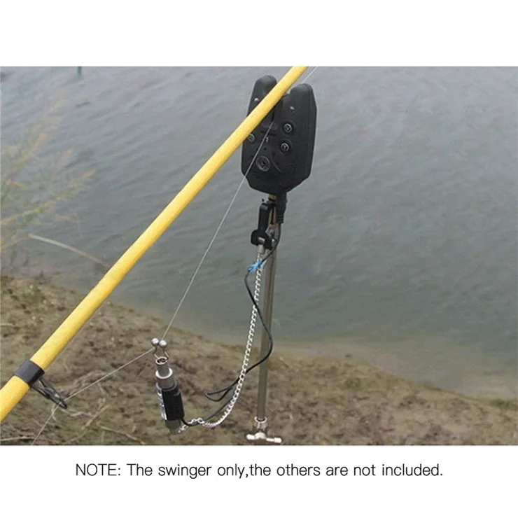 Outdoor Fishing Swinger Chain Alert Swinger Fish Bite Alarm Hanger Swinger Fishing Tackle Tool - Black