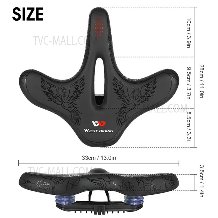 WEST BIKING Bike Seat Road Bike Saddle Comfort Ergonomic Waterproof Saddle Replacement with Wide Cushion