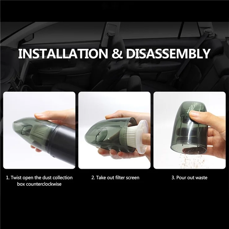 Mini Vacuum Cleaner Portable Strong Suction Wet Dry Cleaner for Cleaning Home Office Car - Wireless/Blue
