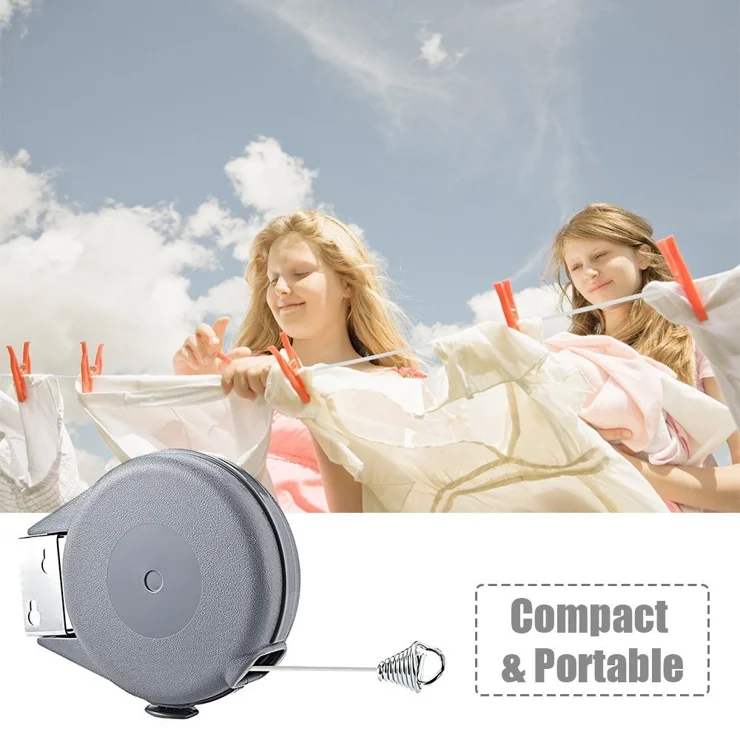 Portable Retractable Clothesline Heavy Duty PVC Clothes Drying