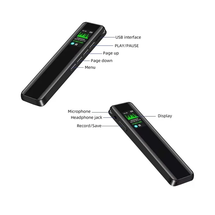 8GB Digital Voice Recorder 60hrs Voice Activated Recording Device Dictaphone MP3 Player 3072KBPS HD Small Tape Recorder for Lectures Meetings Interviews