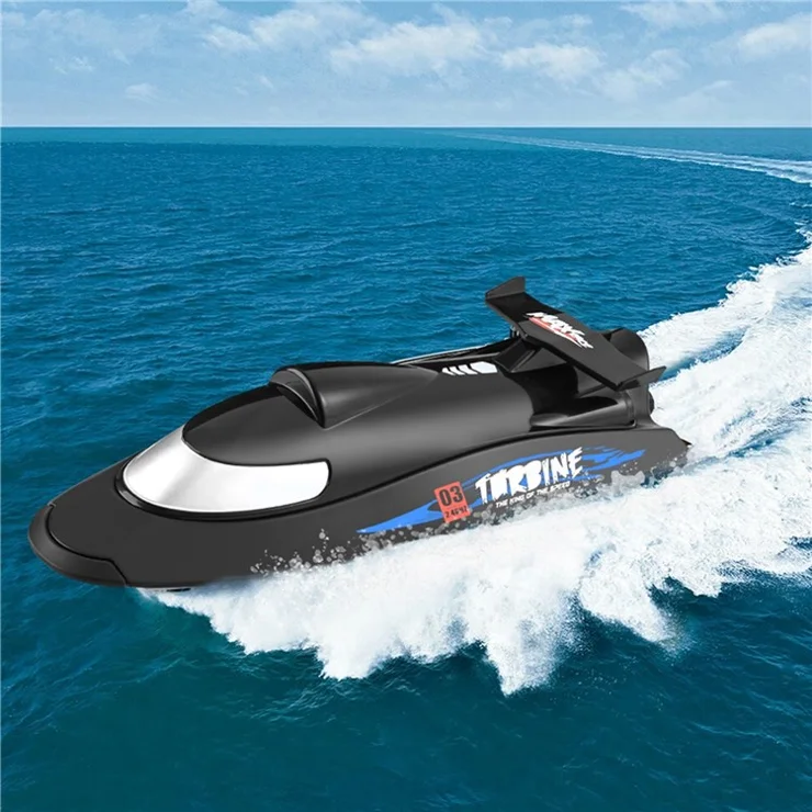 FLYTEC V009 Remote Control Boat 2.4G 30km / H Turbine Drive RC Boat Over Distance Warning Boat - Black