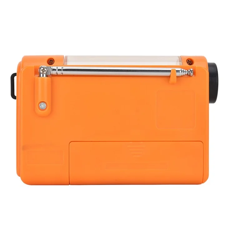 HANRONGDA Outdoor Emergency Radio Light Portable AM FM SW Radio with LED Flashlight 2000mAh Battery SOS Alarm Solar Powered Hand Crank Radio - Orange